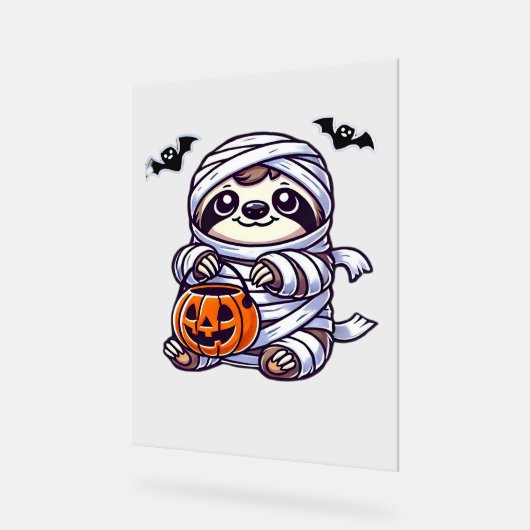 Sloth Halloween Mummy Kids Women Men Sloth Classic Acrylschild (Winkel)