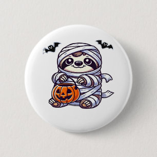 Sloth Halloween Mummy Kids Women Men Sloth Classic Button