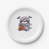 Sloth Halloween Mummy Kids Women Men Sloth Classic Pappteller (Vorderseite)