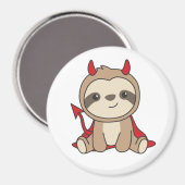 Sloth Halloween Niedlich Devil Hexenkostüm Magnet (Vorderseite/Rückseite)