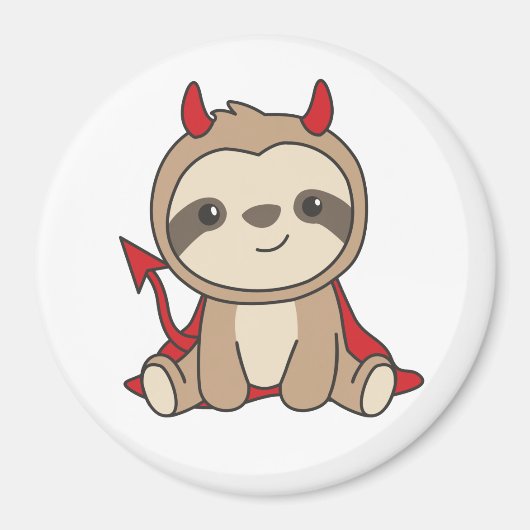 Sloth Halloween Niedlich Devil Hexenkostüm Magnet (Vorne)