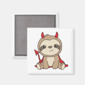 Sloth Halloween Niedlich Devil Hexenkostüm Magnet (Vorderseite/Rückseite)