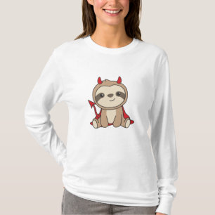Sloth Halloween Niedlich Devil Hexenkostüm T-Shirt