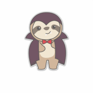 Sloth Halloween Niedlich Devil Vampire Costume Aufkleber