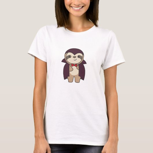 Sloth Halloween Niedlich Devil Vampire Costume T-Shirt (Vorderseite)