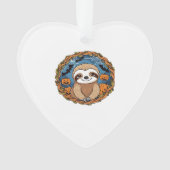 sloth, halloween, october, autumn, thanksgiving Ov Ornament (Vorderseite)