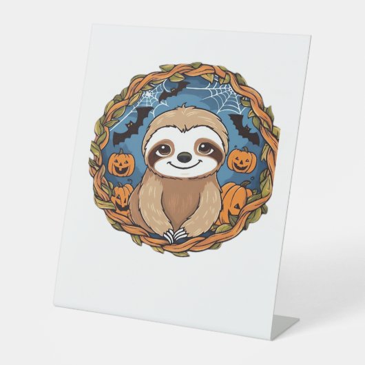 sloth, halloween, october, autumn, thanksgiving Ov Sockelschild (Vorderseite)