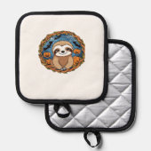 sloth, halloween, october, autumn, thanksgiving Ov Topflappen (Vorderseite/Rückseite)