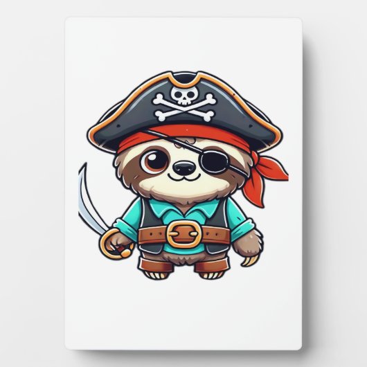 Sloth Halloween Pirate Kids Women Men Sloth Classi Fotoplatte (Vorderseite)