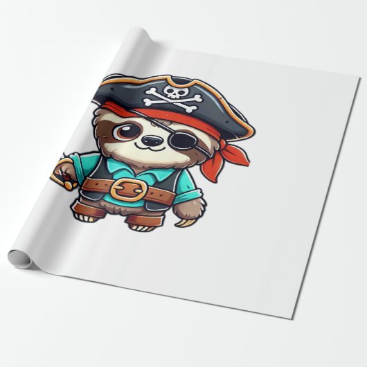 Sloth Halloween Pirate Kids Women Men Sloth Classi Geschenkpapier (Ungerollt)