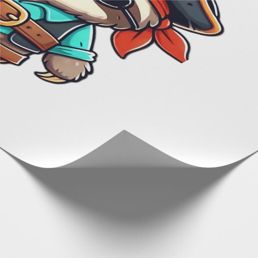 Sloth Halloween Pirate Kids Women Men Sloth Classi Geschenkpapier (Ecke)