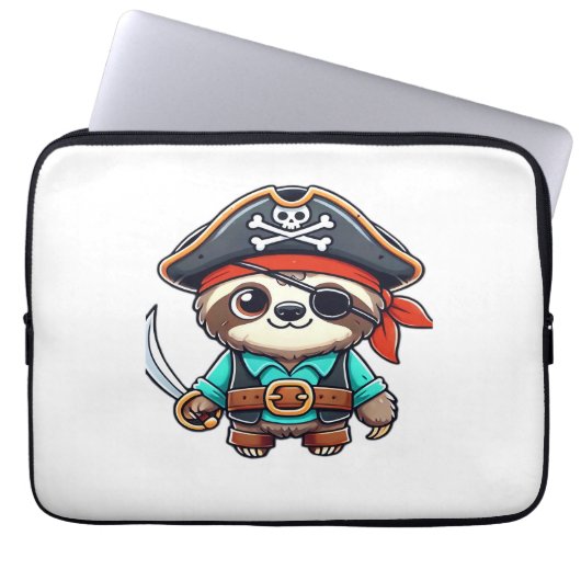Sloth Halloween Pirate Kids Women Men Sloth Classi Laptopschutzhülle (Vorderseite)