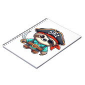 Sloth Halloween Pirate Kids Women Men Sloth Classi Notizblock (Linke Seite)
