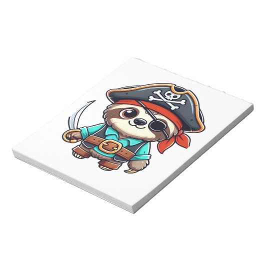 Sloth Halloween Pirate Kids Women Men Sloth Classi Notizblock (Rotiert)