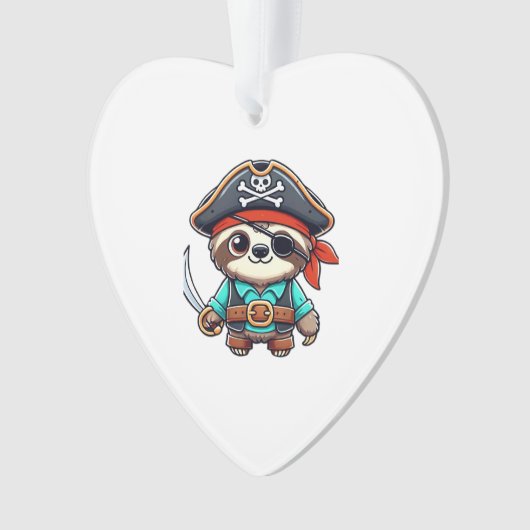 Sloth Halloween Pirate Kids Women Men Sloth Classi Ornament (Vorderseite)