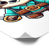 Sloth Halloween Pirate Kids Women Men Sloth Classi Poster (Ecke)