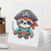 Sloth Halloween Pirate Kids Women Men Sloth Classi Sockelschild (In Situ)