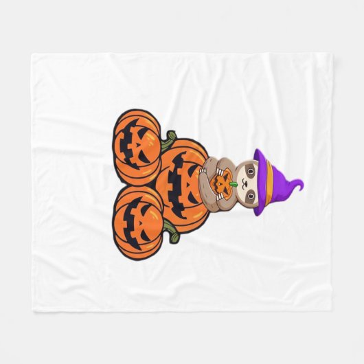 Sloth Halloween Premium T - Shirt Fleecedecke (Vorderseite (Horizontal))