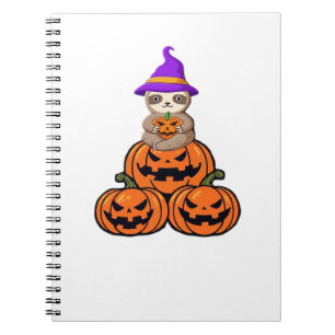 Sloth Halloween Premium T - Shirt Notizblock