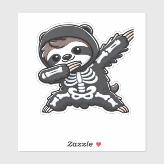 Sloth Halloween Skeleton Kids Women Men Sloth Clas Aufkleber (Blatt)