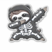 Sloth Halloween Skeleton Kids Women Men Sloth Clas Aufkleber (Vorderseite)