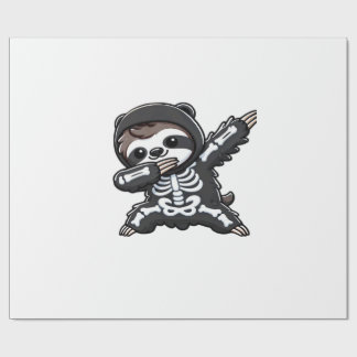 Sloth Halloween Skeleton Kids Women Men Sloth Clas Geschenkpapier