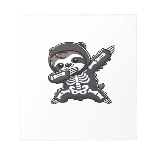 Sloth Halloween Skeleton Kids Women Men Sloth Clas Notizblock (Vorderseite)