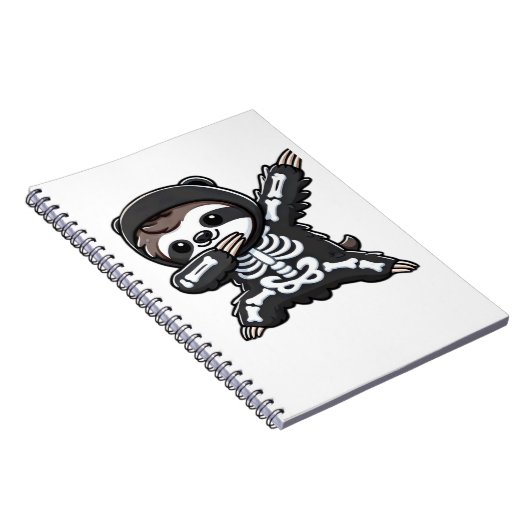 Sloth Halloween Skeleton Kids Women Men Sloth Clas Notizblock (Rechte Seite)