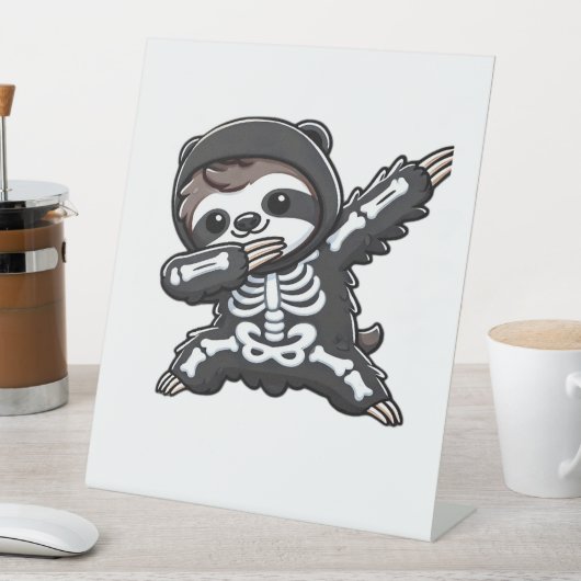 Sloth Halloween Skeleton Kids Women Men Sloth Clas Sockelschild (In Situ)