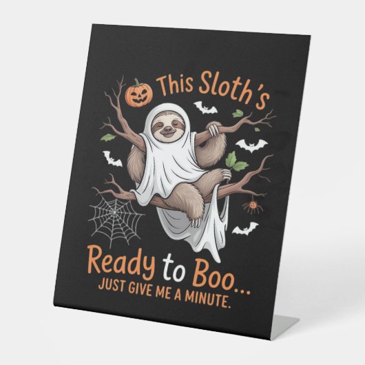 Sloth Halloween Sloths Niedlich Bat Vampire Essent Sockelschild (Vorderseite)