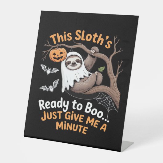 Sloth Halloween Sloths Niedlich Bat Vampire Essent Sockelschild (Vorderseite)