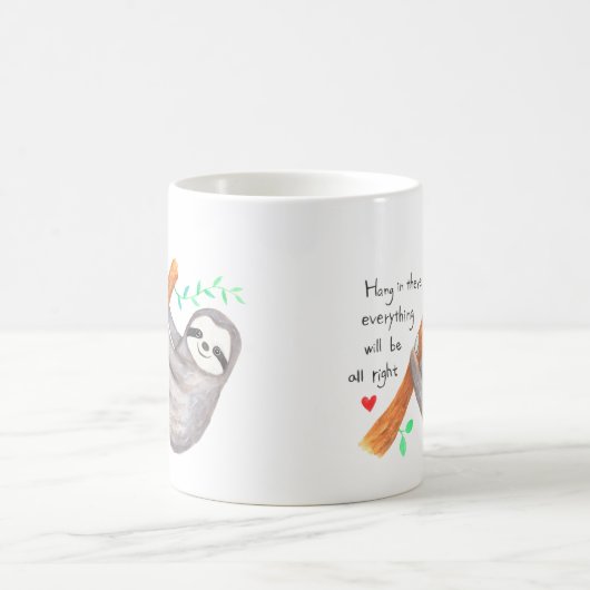 Sloth Hang in the Addictions Support Message Gift Kaffeetasse (Mittel)