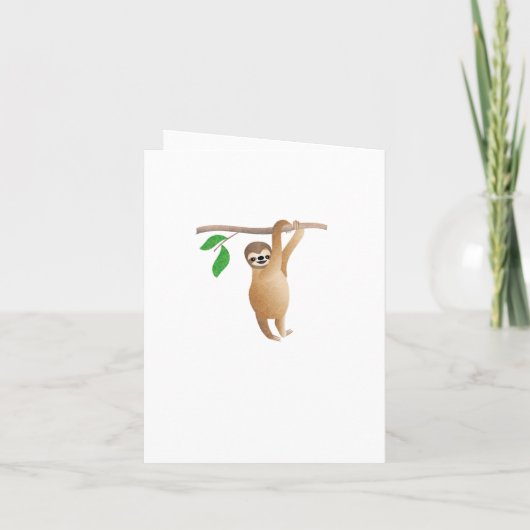 Sloth Hang in There Ermutigung oder Get Well Einladung (Rückseite)