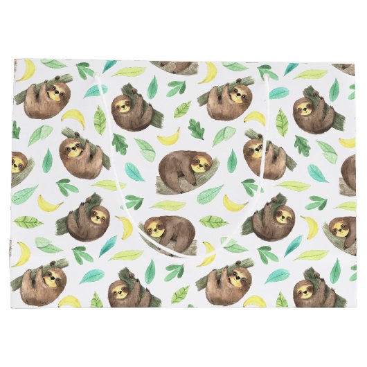 Sloth Hang in There Geschenktasche Große Geschenktüte (Rückseite)