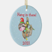 Sloth Hang in There Weihnachtsmaske 2021 Keramik Ornament (Rechts)