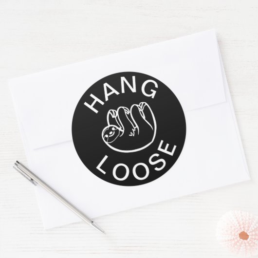 Sloth Hang Loose Runder Aufkleber (Umschlag)