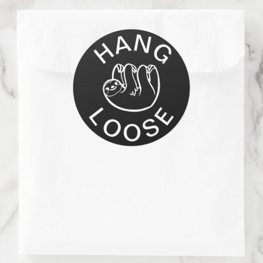 Sloth Hang Loose Runder Aufkleber (Tasche)