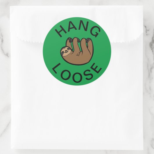 Sloth Hang Loose Runder Aufkleber (Tasche)