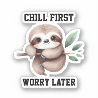 Sloth Hanging auf dem Sticker für Baumzweige