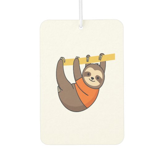 Sloth Hanging on Branch with Orange Autolufterfrischer (Vorderseite)
