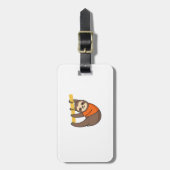 Sloth Hanging on Branch with Orange Gepäckanhänger (Vorderseite vertikal)
