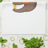 Sloth Hanging on Branch with Orange Geschirrtuch (Gefaltet)