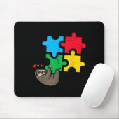 Sloth Hanging Puzzle Cute Autism Awareness Men Wom Mousepad (Mit Mouse)