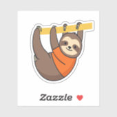 Sloth Hangon Branch mit Orange Aufkleber (Blatt)