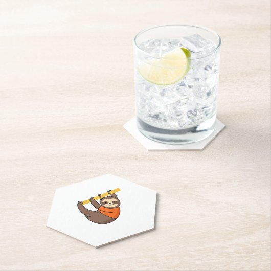 Sloth Hangon Branch mit Orange Untersetzer (Vor Ort)