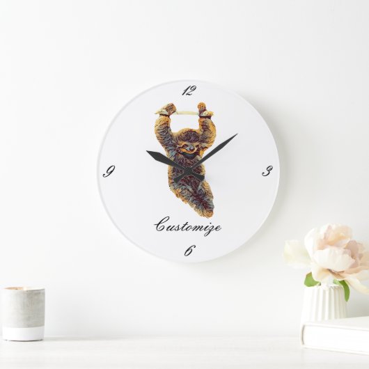 Sloth Hangout Thunder_Cove Große Wanduhr (Zuhause)