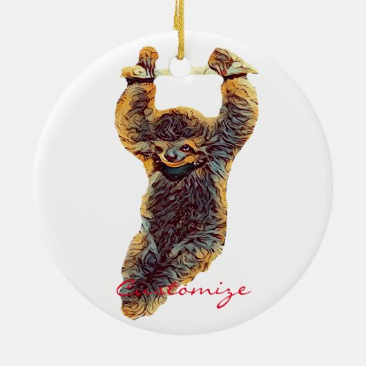 Sloth Hangout Thunder_Cove Keramik Ornament (Hinten)