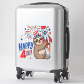 Sloth Happy 4th Rocket Fireworks USA Aufkleber (Koffer)