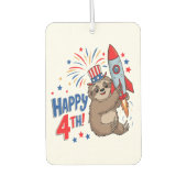 Sloth Happy 4th Rocket Fireworks USA Autolufterfrischer (Vorderseite)