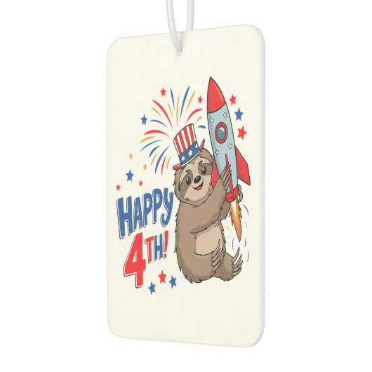 Sloth Happy 4th Rocket Fireworks USA Autolufterfrischer (Links)